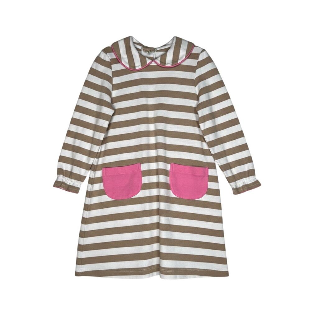 Beaufort Bonnet Company Stripe Long Sleeve Dress Girls Size 6